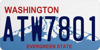 WA license plate ATW7801