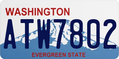WA license plate ATW7802