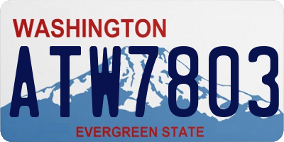 WA license plate ATW7803