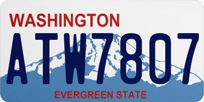 WA license plate ATW7807