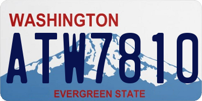 WA license plate ATW7810