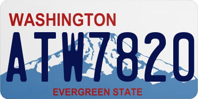 WA license plate ATW7820