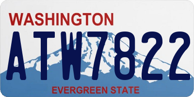 WA license plate ATW7822