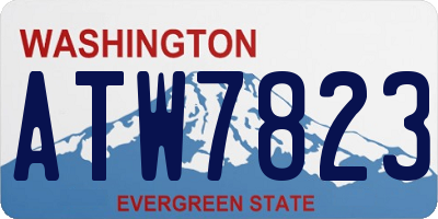 WA license plate ATW7823