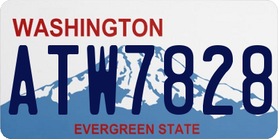 WA license plate ATW7828