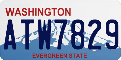 WA license plate ATW7829