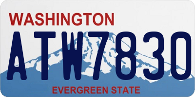 WA license plate ATW7830