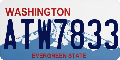 WA license plate ATW7833