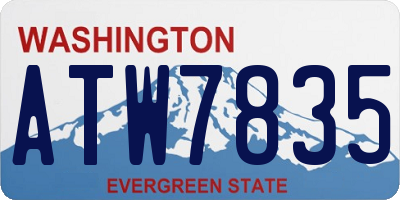 WA license plate ATW7835