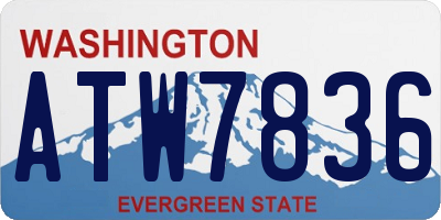 WA license plate ATW7836