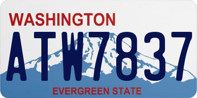 WA license plate ATW7837