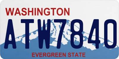 WA license plate ATW7840