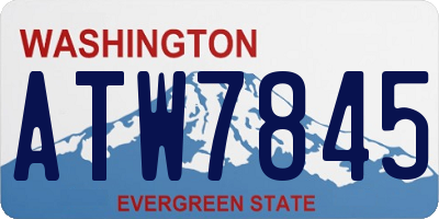 WA license plate ATW7845