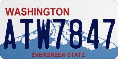 WA license plate ATW7847