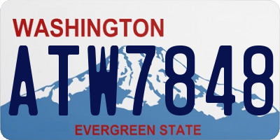 WA license plate ATW7848
