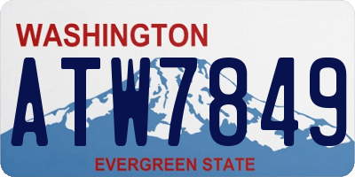 WA license plate ATW7849