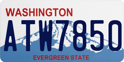 WA license plate ATW7850
