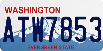 WA license plate ATW7853