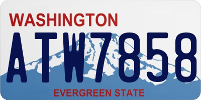 WA license plate ATW7858