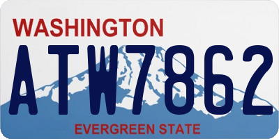 WA license plate ATW7862