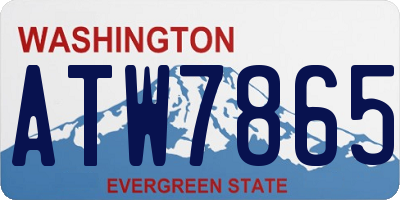WA license plate ATW7865