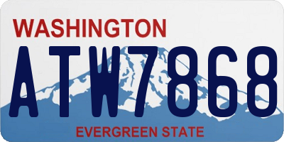 WA license plate ATW7868