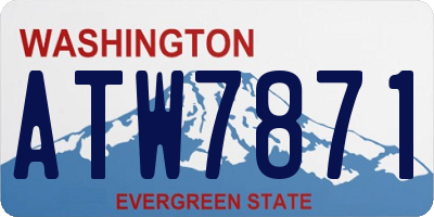 WA license plate ATW7871