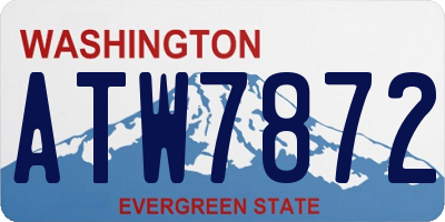 WA license plate ATW7872