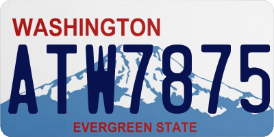 WA license plate ATW7875