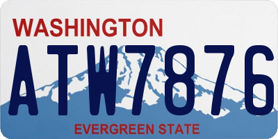 WA license plate ATW7876