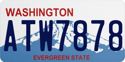 WA license plate ATW7878