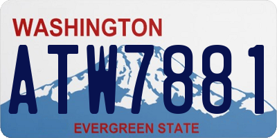 WA license plate ATW7881