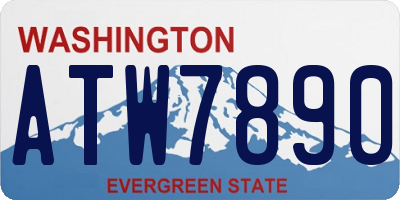 WA license plate ATW7890