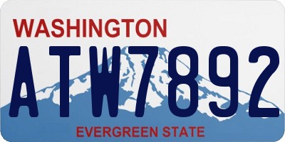 WA license plate ATW7892