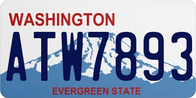 WA license plate ATW7893
