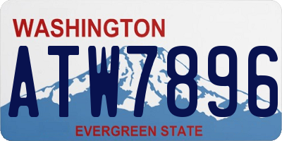 WA license plate ATW7896