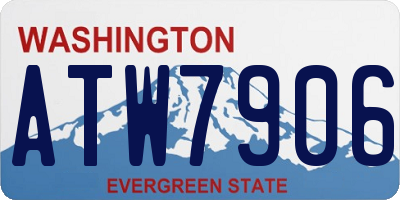 WA license plate ATW7906