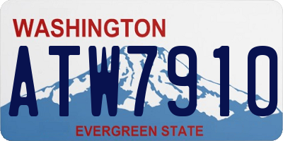 WA license plate ATW7910