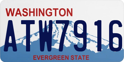 WA license plate ATW7916