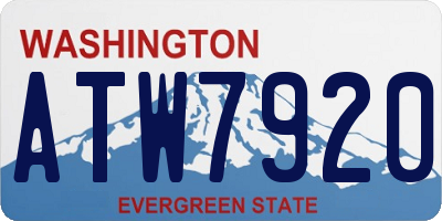 WA license plate ATW7920
