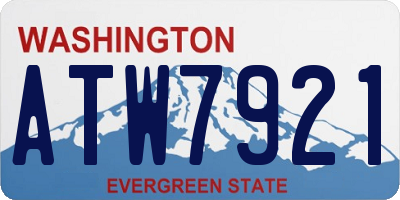 WA license plate ATW7921