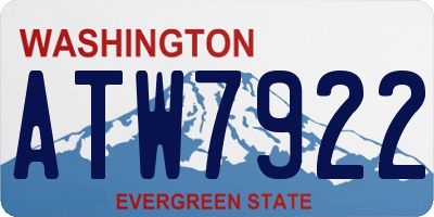 WA license plate ATW7922