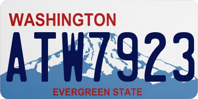 WA license plate ATW7923