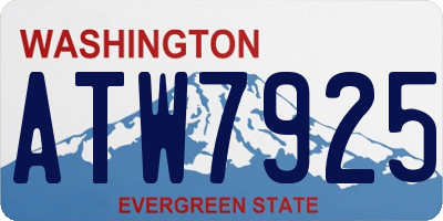 WA license plate ATW7925