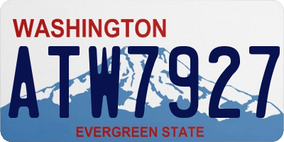 WA license plate ATW7927