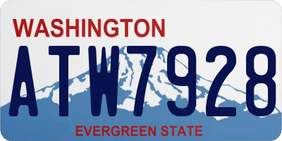 WA license plate ATW7928