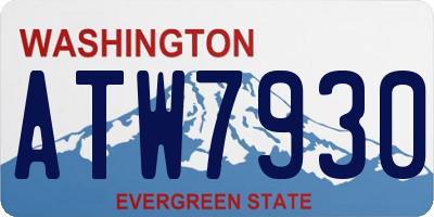 WA license plate ATW7930