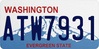 WA license plate ATW7931