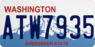 WA license plate ATW7935