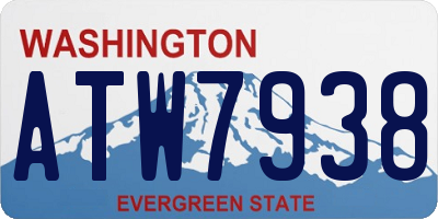 WA license plate ATW7938